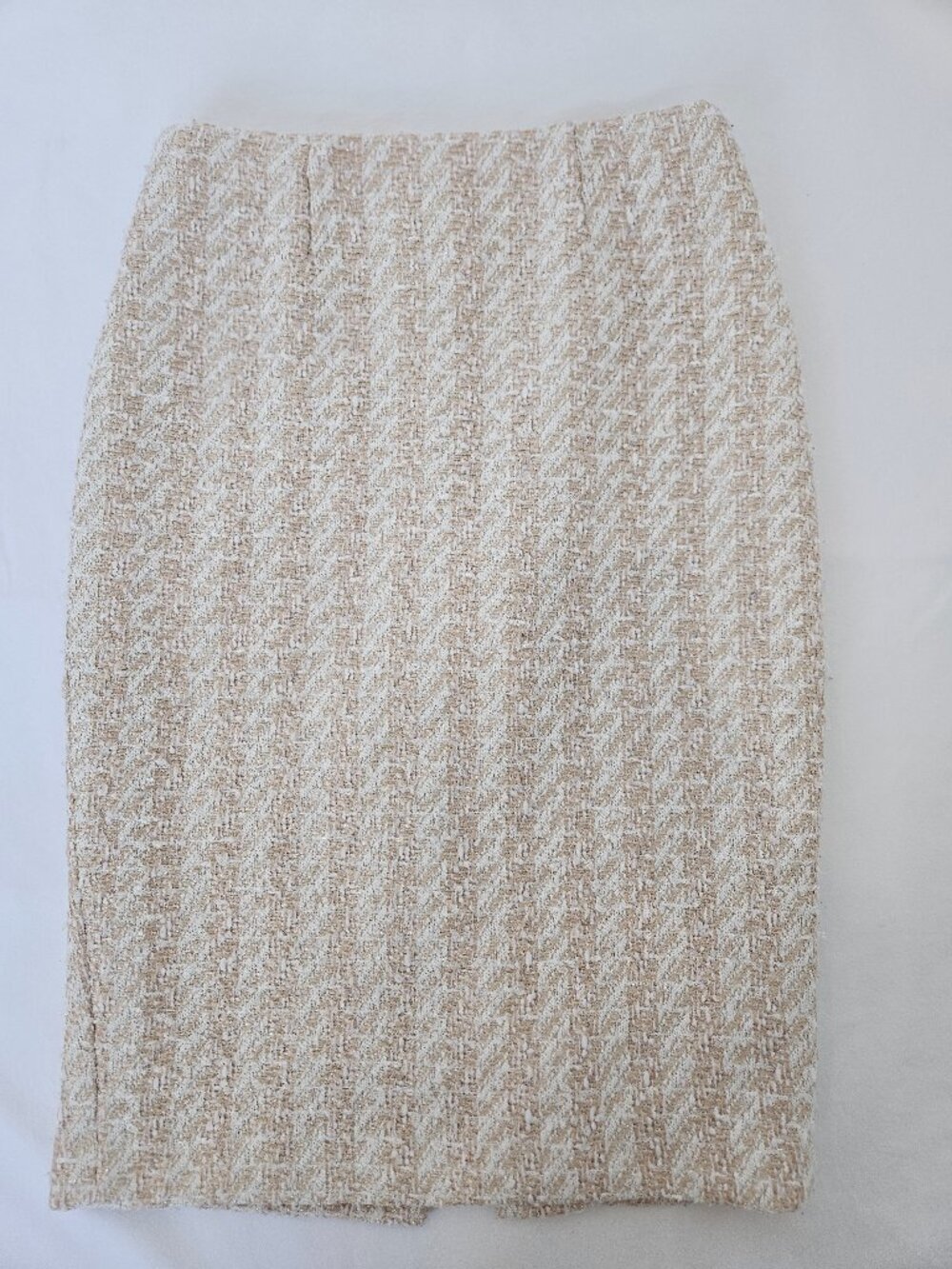 2 pc set Cream gold jacquard skirt